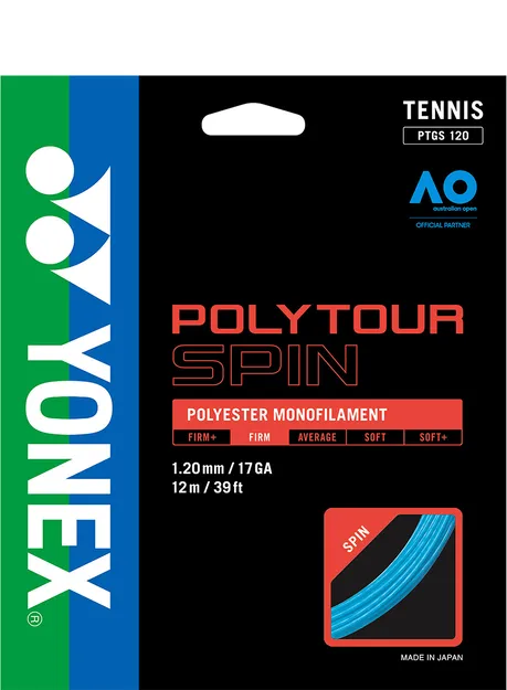 Naciąg do rakiety tenisowej set - Yonex Polytour Spin 120 - Ziba.pl