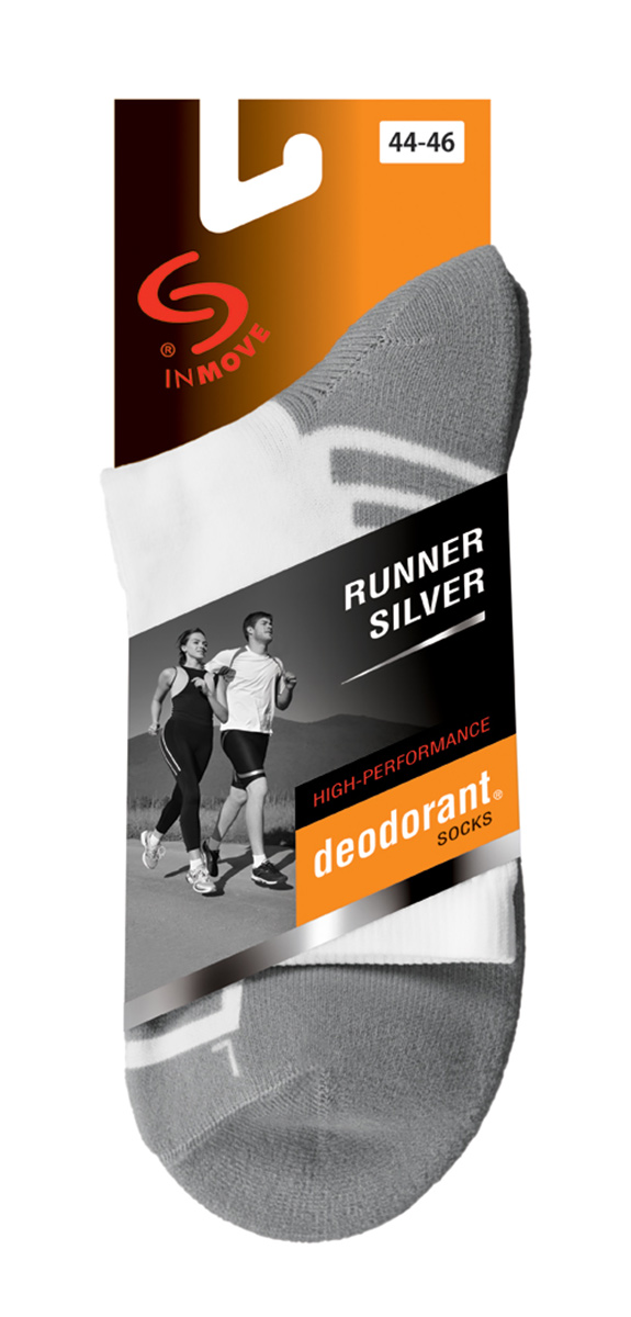 Runner Silver Skarpetki label. ziba.pl